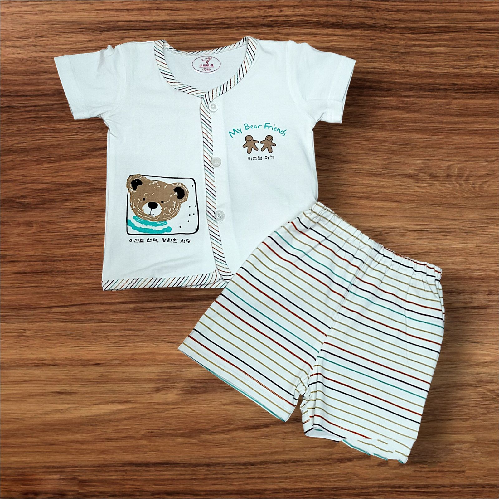 cotton fabric which is very soft and breathable and durable baby boys t shirt and short set,