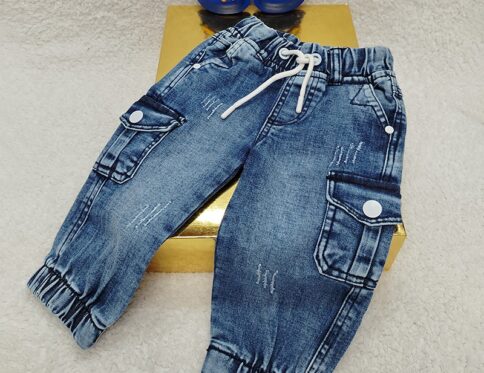 Party Wear Kids Denim Full Length Blue Jogger Jeans