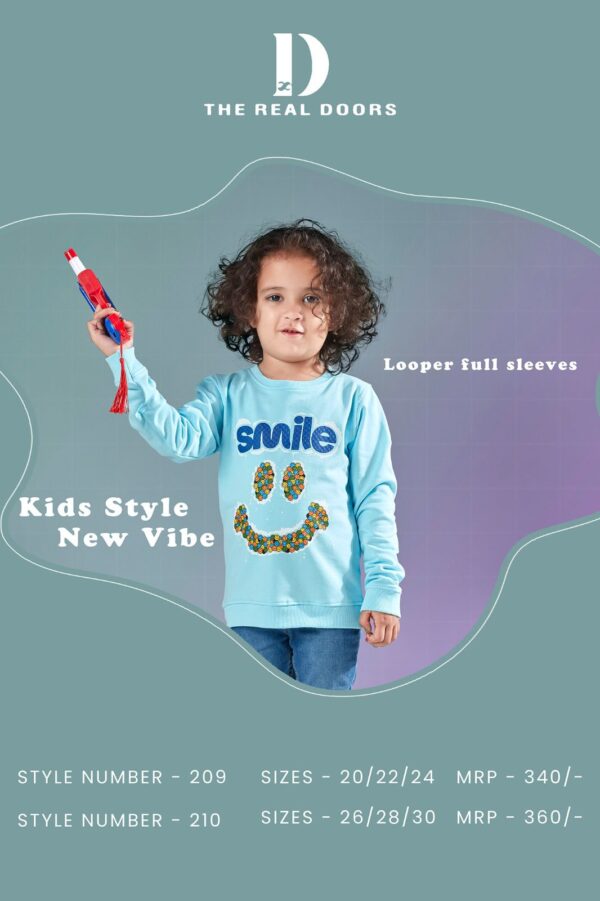 Sky blue Boys kids Typography Printed Front & Back Sweatshirt has a round neck long sleeves