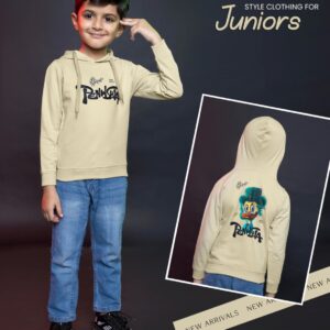 Boys Kids Printed Full Sleeves Hooded Cotton Pullover T-shirt