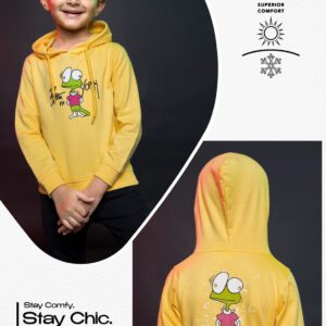 Boys Kids Printed Full Sleeves Hooded Cotton Pullover T-shirt